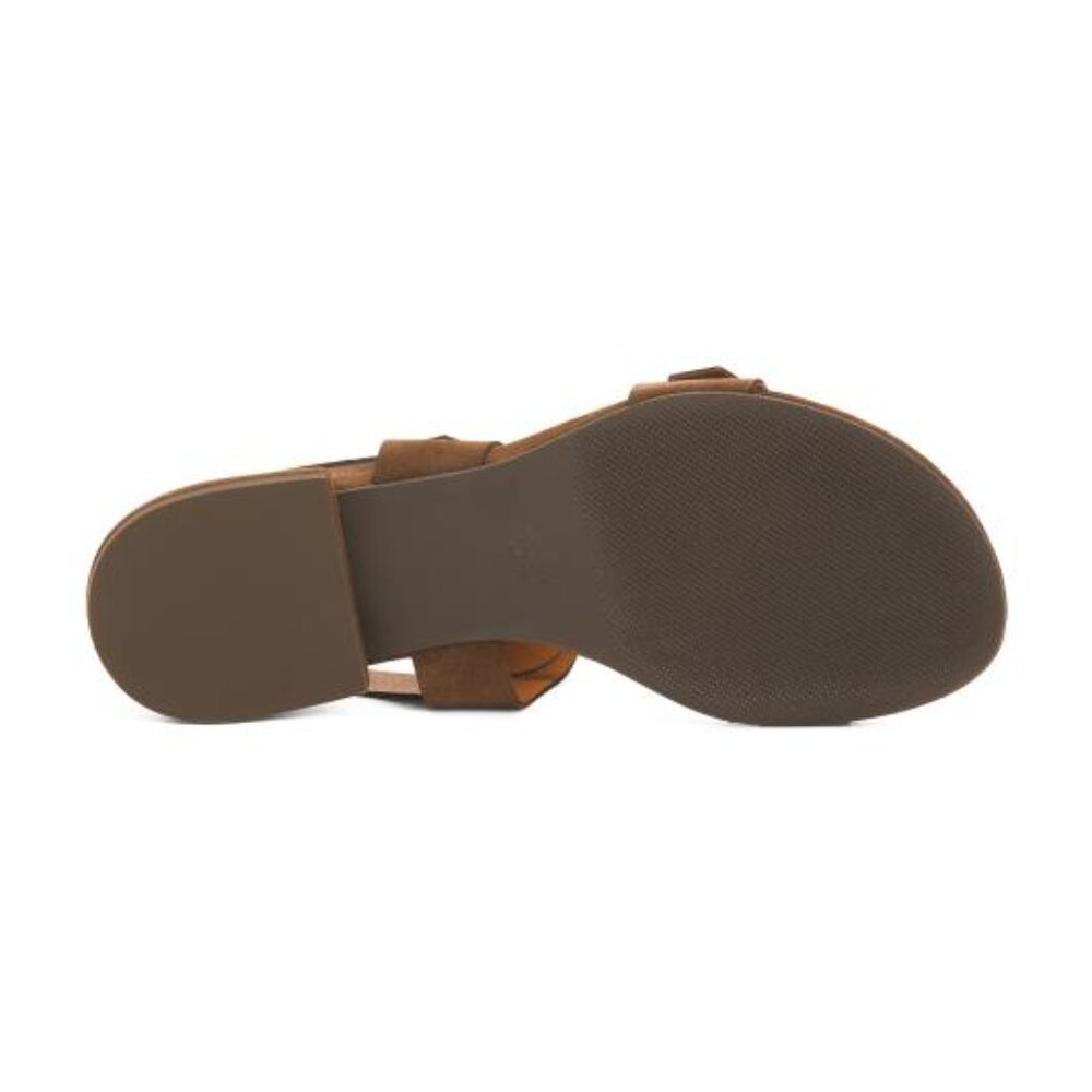 ANGEL ALARCON Made In Spain Leather Double Buckle Flat Sandals - Picture 3 of 3